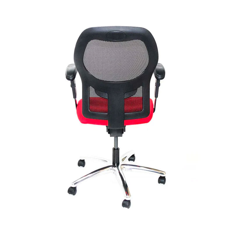Ahrend: 160 Type Task Chair in Red Fabric with Aluminium Base - Refurbished
