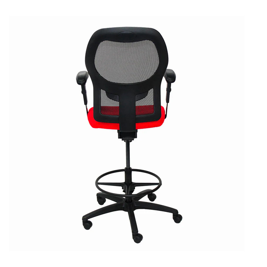 <tc>Ahrend</tc>: Silla de dibujante tipo 160 en tela roja - Base negra - Reacondicionada