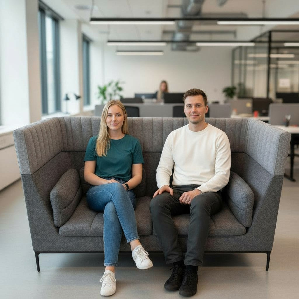 <tc>Allermuir</tc>Cabina gris con respaldo alto Haven - Reacondicionada