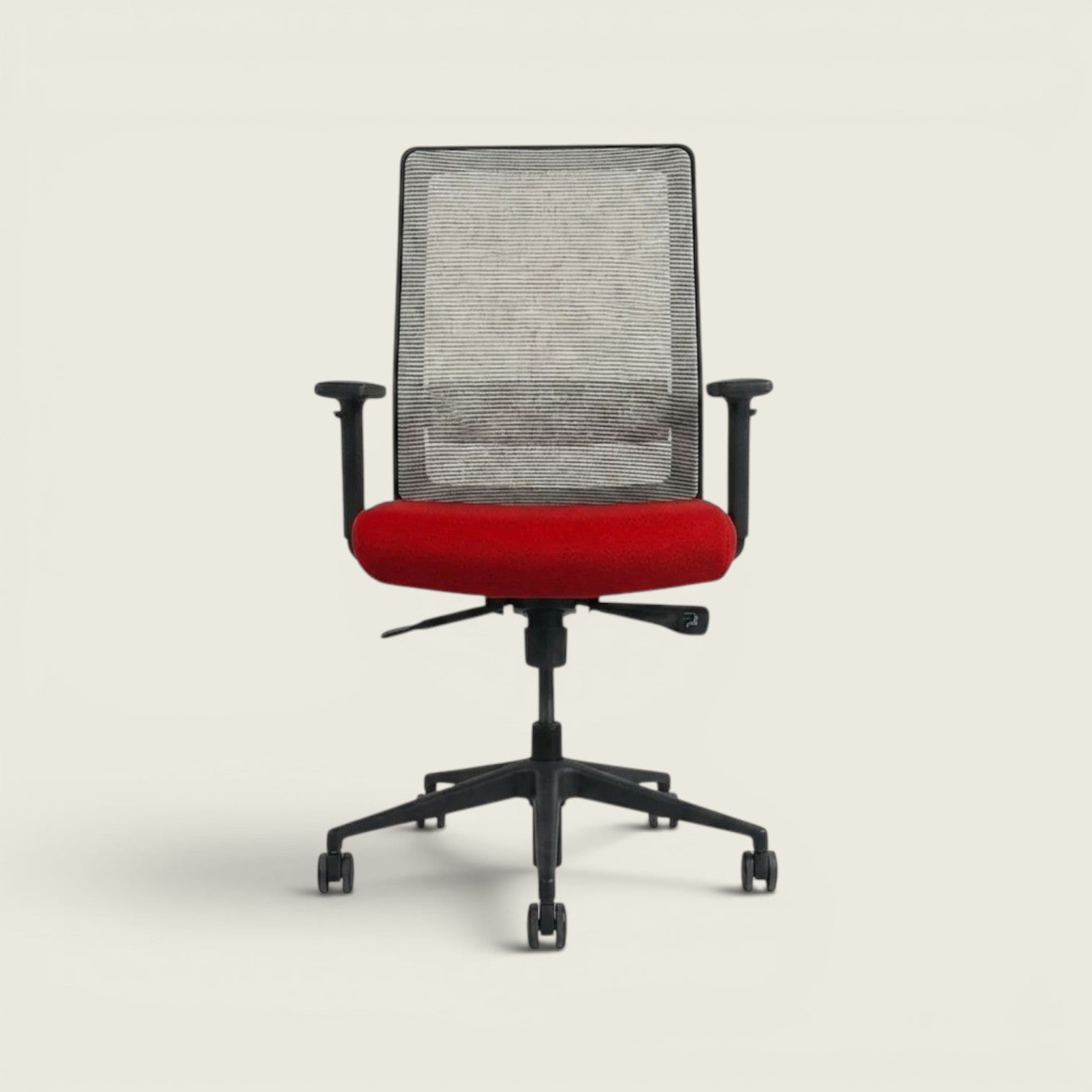 Bestuhl: S30 Task Chair in Red Fabric With a Cream Mesh Back - Refurbished