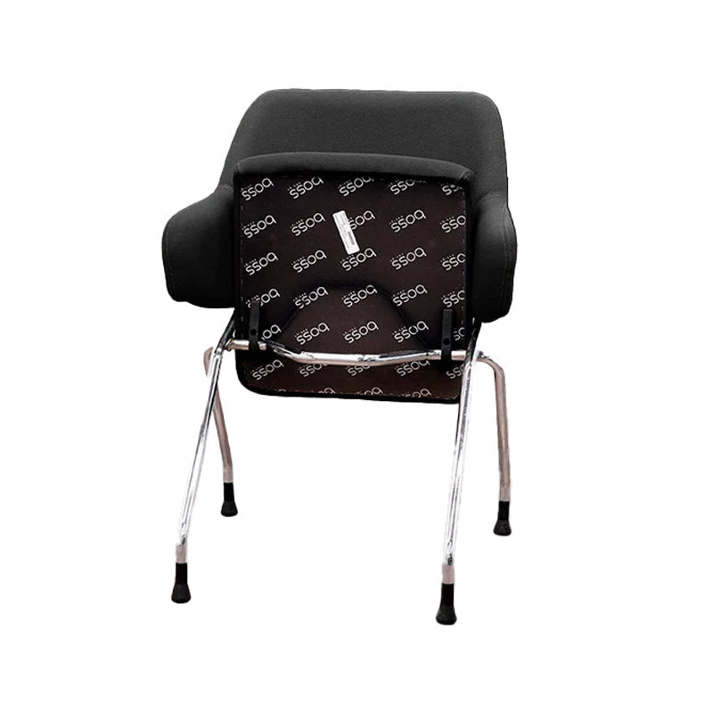 <tc>Boss Design</tc>Silla de reuniones Skoot en tela negra - Reacondicionada