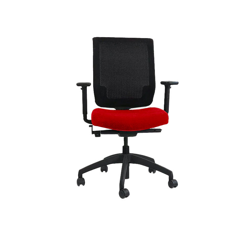 <tc>Connection</tc>: Silla de trabajo MY en tela roja - Reacondicionada