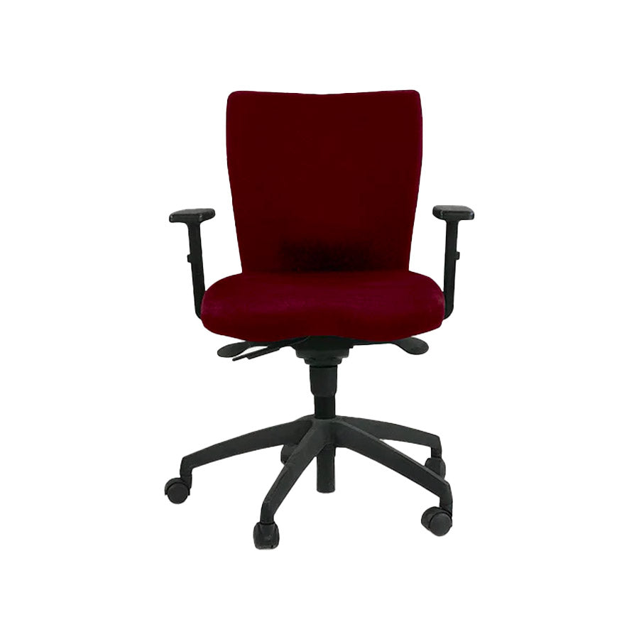 <tc>Connection</tc>Silla de trabajo Team en piel burdeos - Reacondicionada