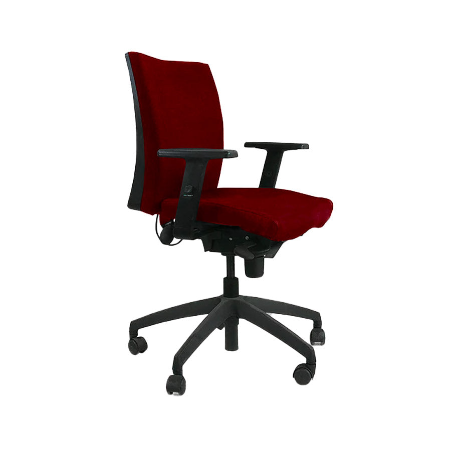 <tc>Connection</tc>Silla de trabajo Team en piel burdeos - Reacondicionada