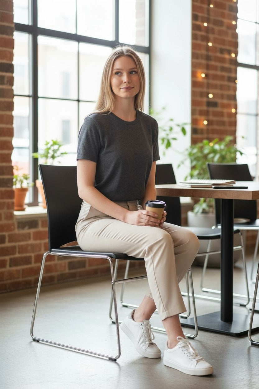 Connection: Black Visitors Side Chair - Refurbished