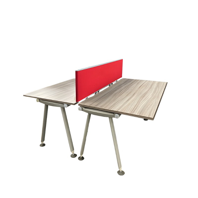 <tc>Herman Miller</tc>: <tc>Abak</tc> Banco de 2 escritorios con patas ovaladas - Reacondicionado