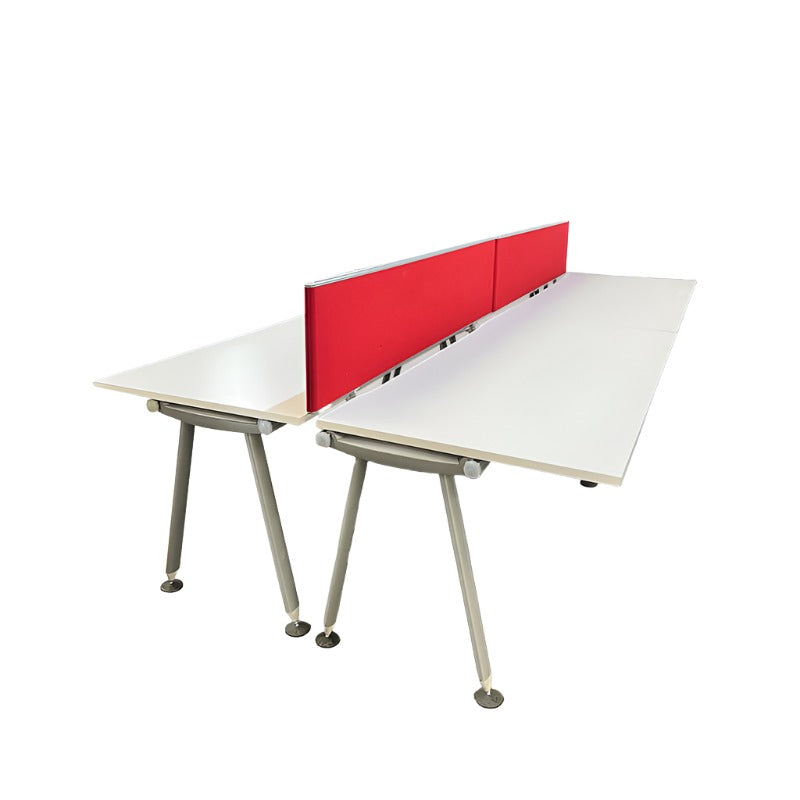 <tc>Herman Miller</tc>: <tc>Abak</tc> Banco de 4 escritorios con patas ovaladas - Reacondicionado