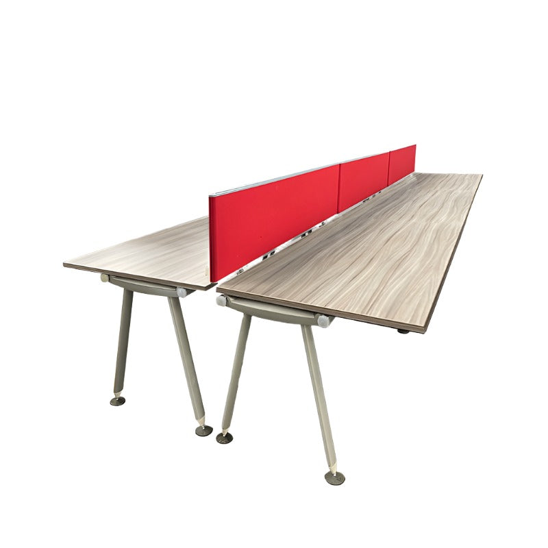 <tc>Herman Miller</tc>: <tc>Abak</tc> Banco de 6 escritorios con patas ovaladas - Reacondicionado