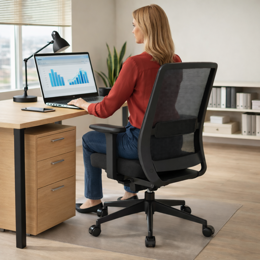 Global: Elipse Mesh Back Office Chair in Black - Refurbished