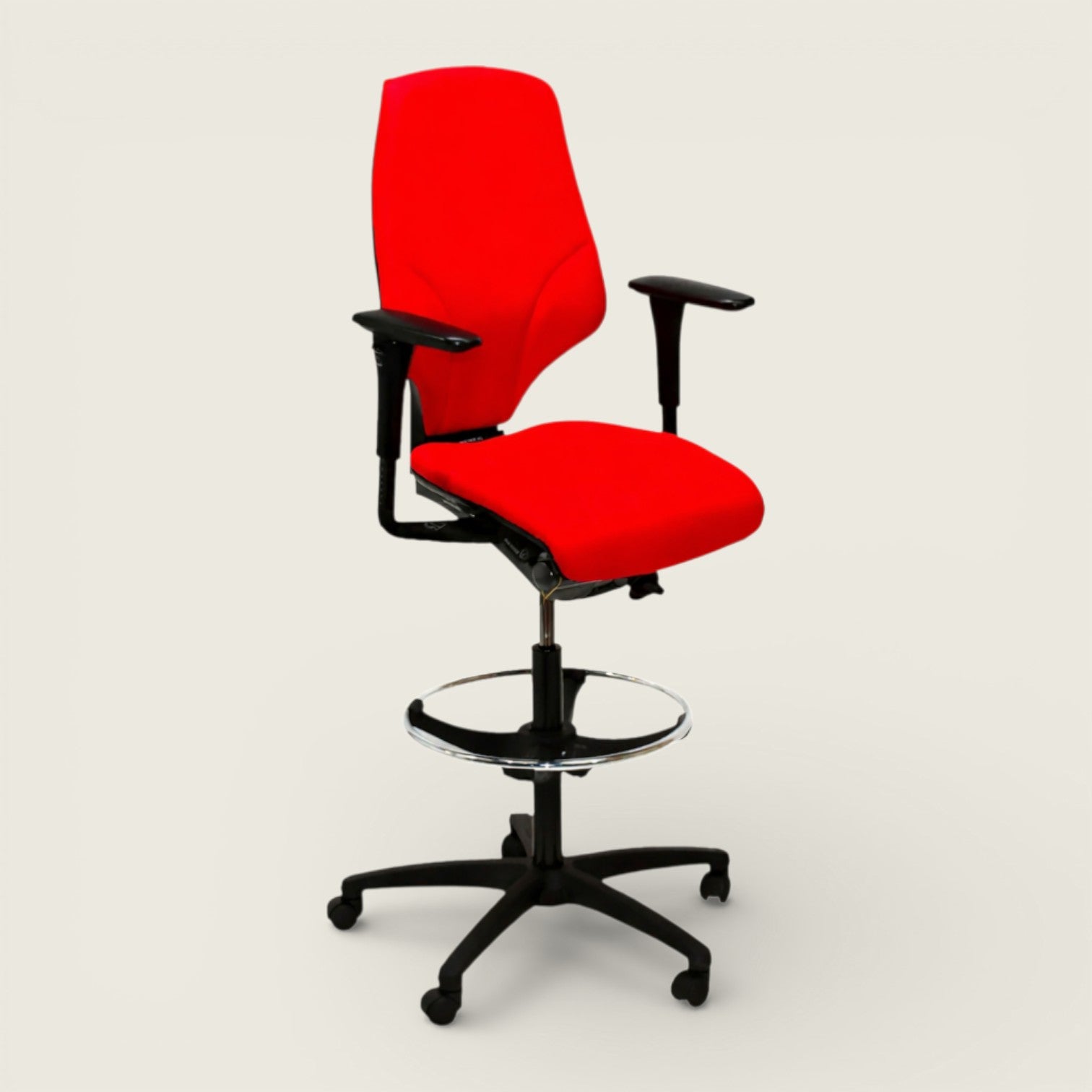 <tc>Giroflex</tc>: Silla de dibujante G64 en tela roja - Reacondicionada