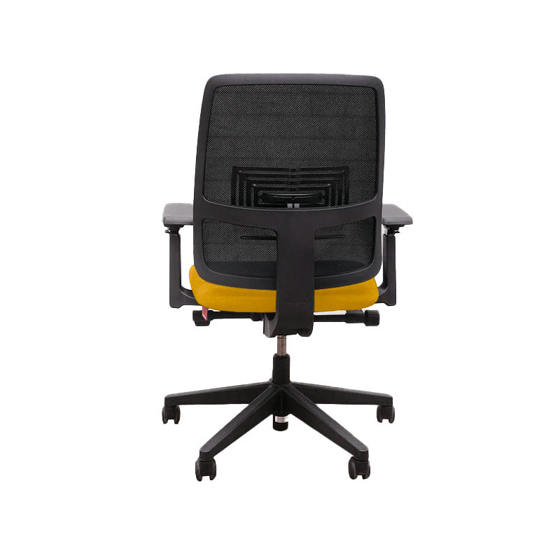<tc>Haworth</tc>Silla de trabajo Lively en tela amarilla - Reacondicionada