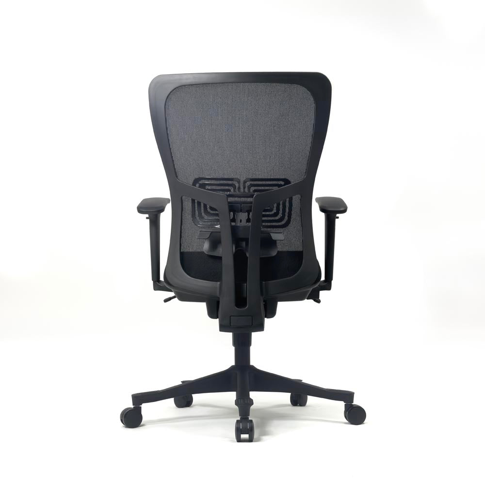 <tc>Haworth</tc>: <tc>Zody</tc> Silla de trabajo en tela negra - Reacondicionada