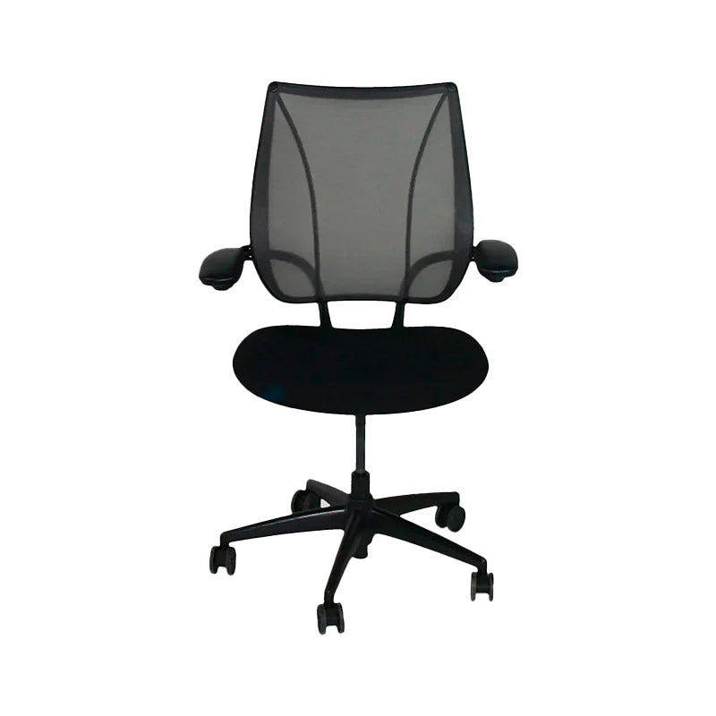 <tc>Humanscale</tc>: <tc>Liberty</tc> Silla de trabajo en tela negra - Reacondicionada