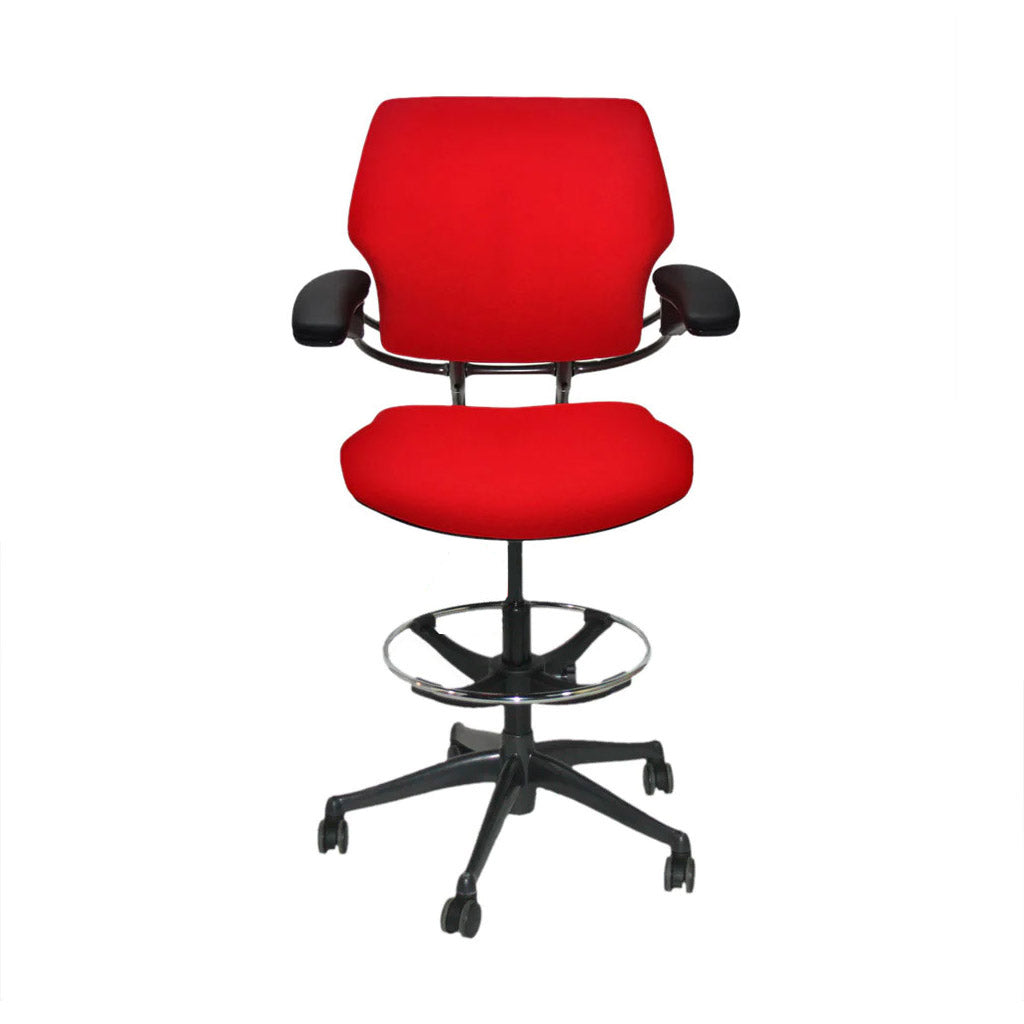 Humanscale: Freedom Draughtsman Chair in Red Fabric - Refurbished