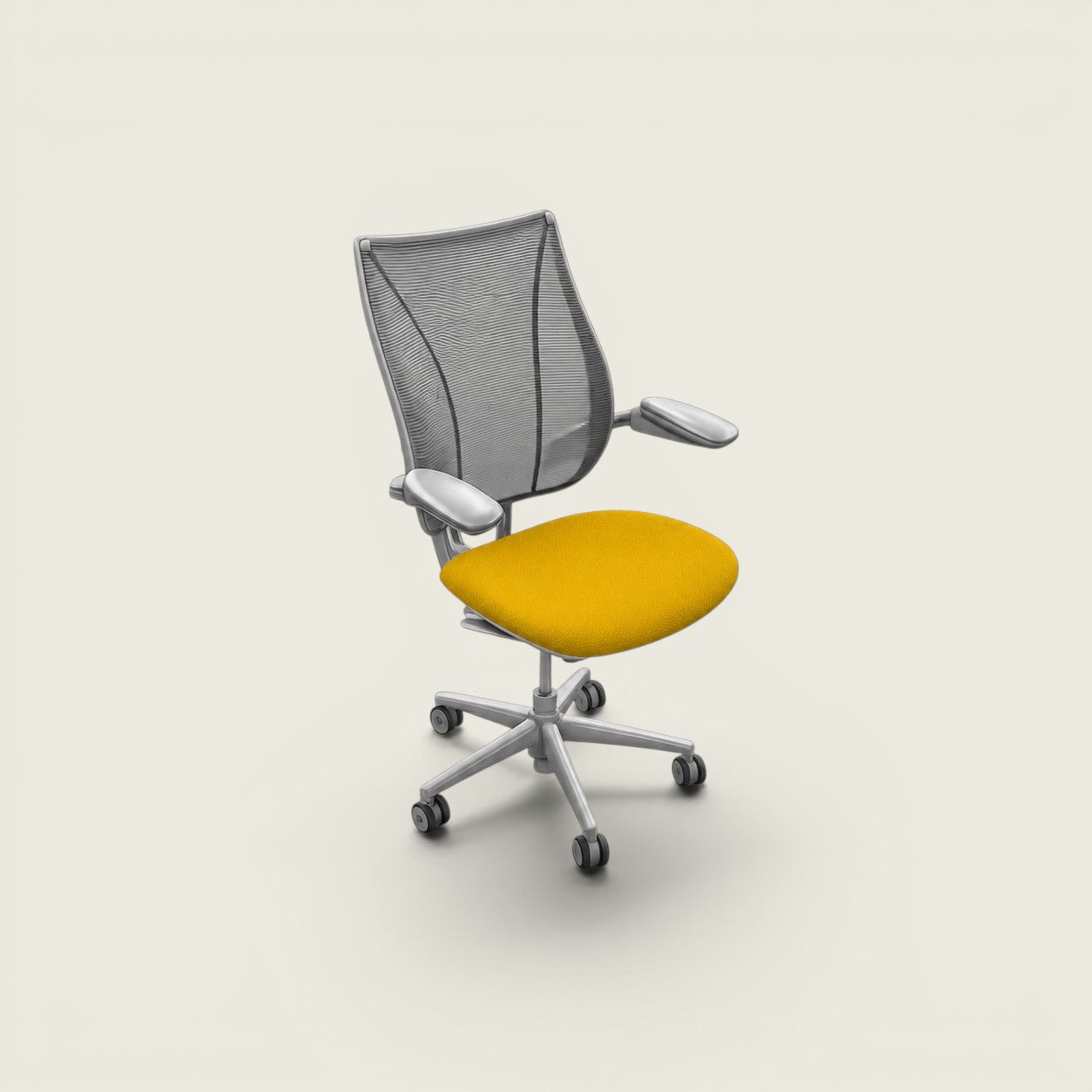 <tc>Humanscale</tc>: <tc>Liberty</tc> Silla de oficina en tela negra - Restaurada