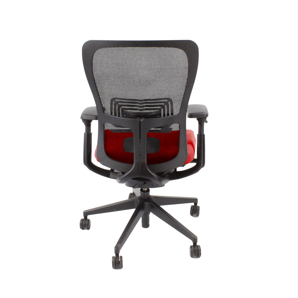 <tc>Haworth</tc>: <tc>Zody Comforto</tc> Silla de trabajo 89 en tela roja y estructura negra - Reacondicionada