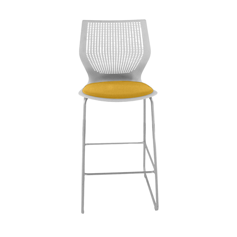 Knoll: Multigeneration Stool in Yellow Fabric - Refurbished