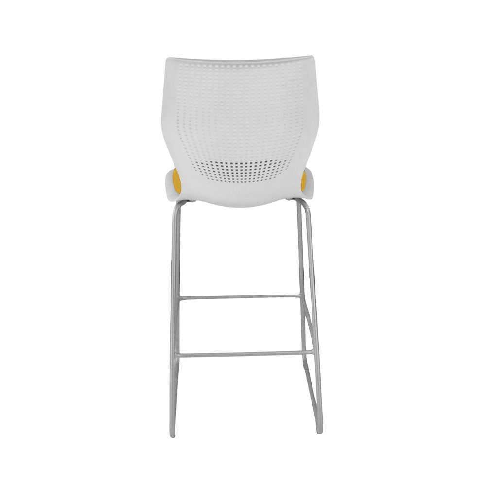<tc>Knoll</tc>: <tc>Multigeneration</tc> Taburete de tela amarilla - Reacondicionado