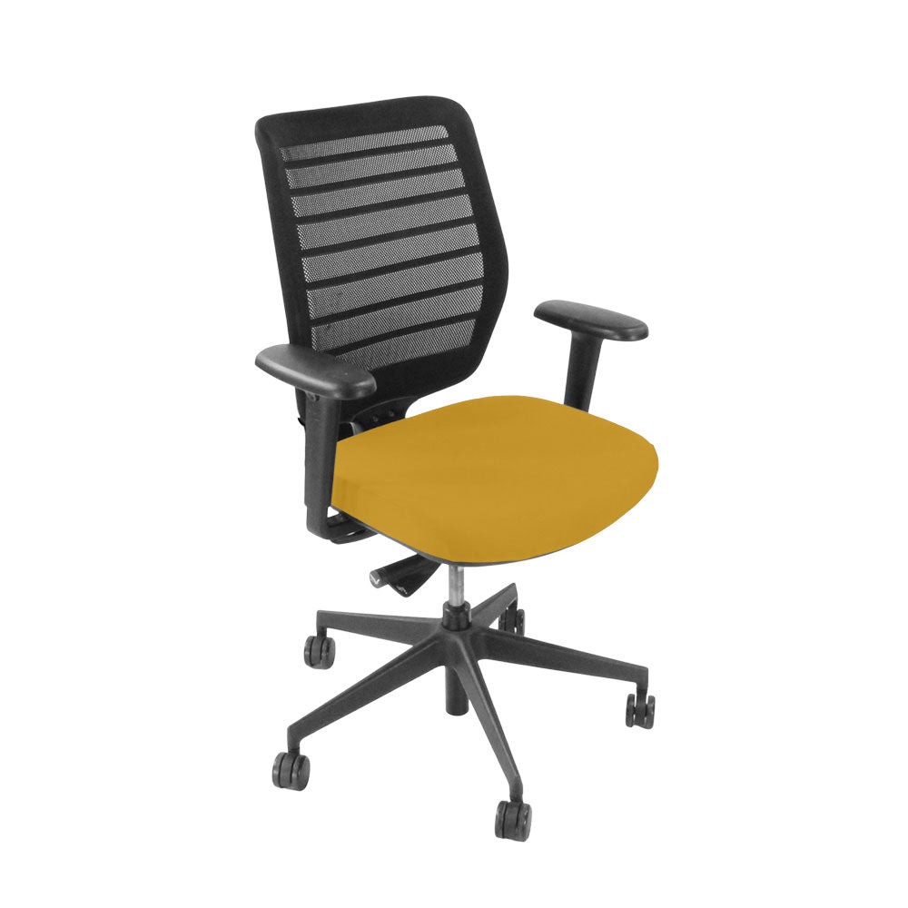 Senator: Fuse Operator Chair in Yellow Fabric - Refurbished