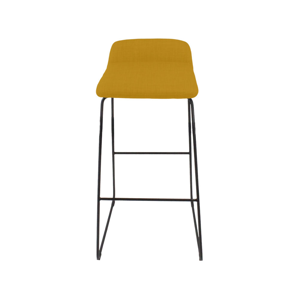 M.A.D: Lolli Bar Stool in Yellow Fabric - Refurbished