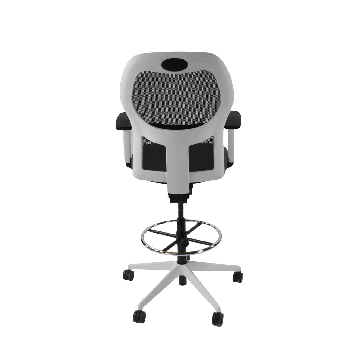 <tc>Ahrend</tc>: Silla de dibujante tipo 160 en tela gris - Base blanca - Reacondicionada