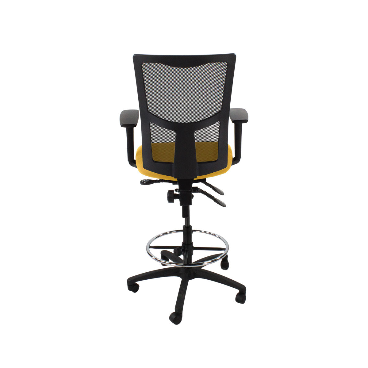 Saxen: Ergo 2 Draughtsman Chair in Yellow Fabric - Refurbished
