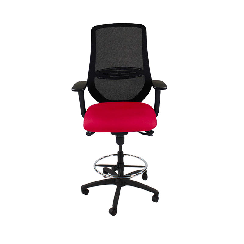 Sajón: <tc>Scudo</tc> Silla de dibujante en tela roja - Reacondicionada