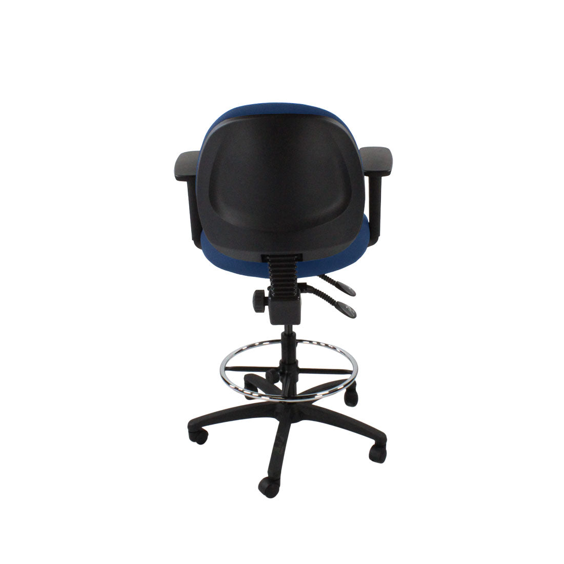 Sajón: <tc>Scoop</tc> Silla de dibujante en tela azul - Reacondicionada