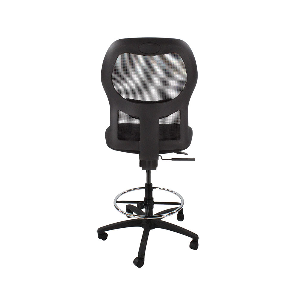 <tc>Ahrend</tc>Silla de dibujante tipo 160 sin brazos en tela negra - Base negra - Reacondicionada