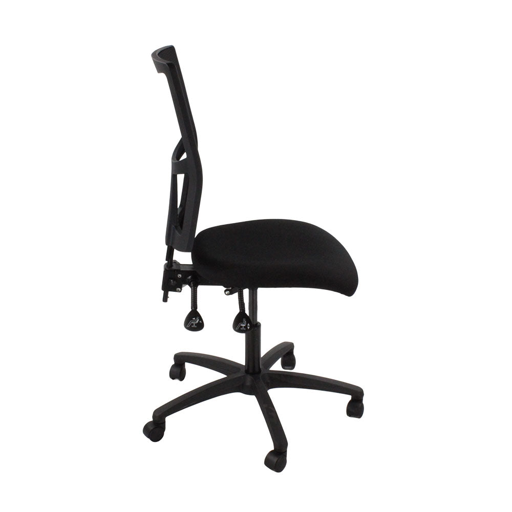 Saxen: Ergo 2 Task Chair Without Arms in Black Fabric - Refurbished