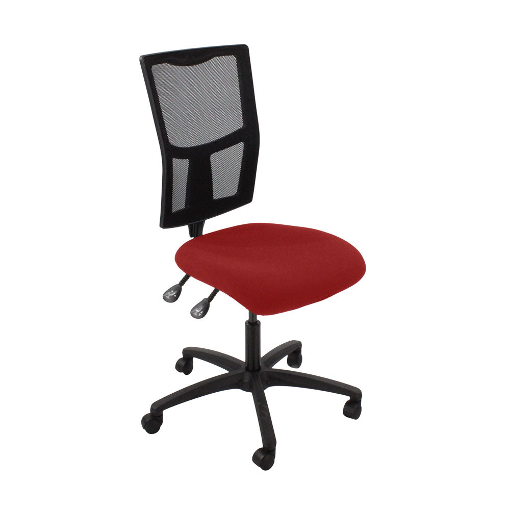 Saxen: Ergo 2 Task Chair Without Arms in Red Fabric - Refurbished