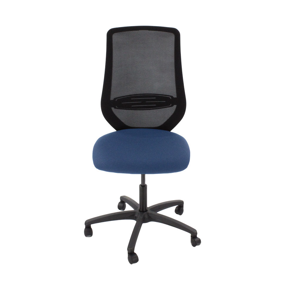 Saxen: Scudo Task Chair with Blue Fabric Seat Without Arms - Refurbished