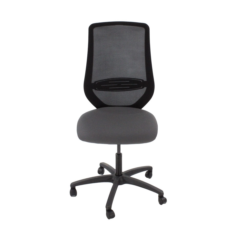 Sajón: <tc>Scudo</tc> Silla de trabajo con asiento de tela gris sin brazos - Reacondicionada