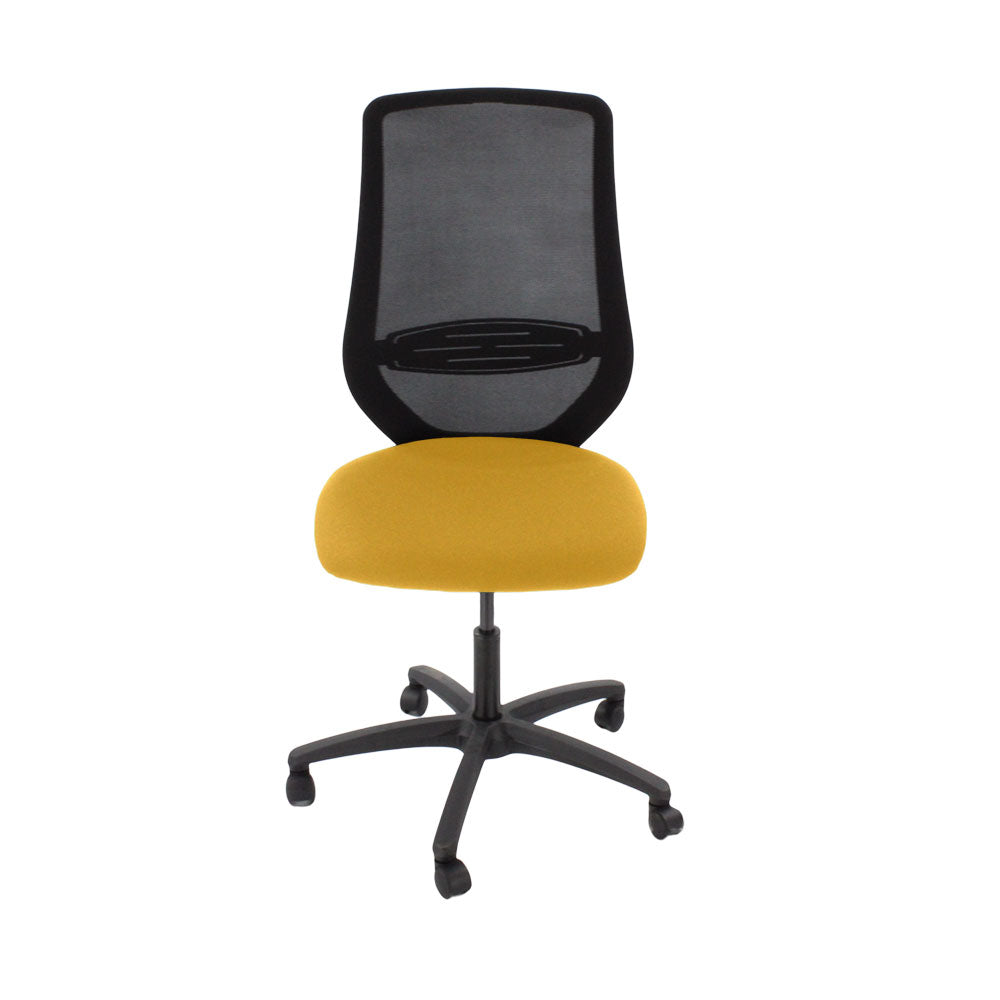 Saxen: Scudo Task Chair with Yellow Fabric Seat Without Arms - Refurbished
