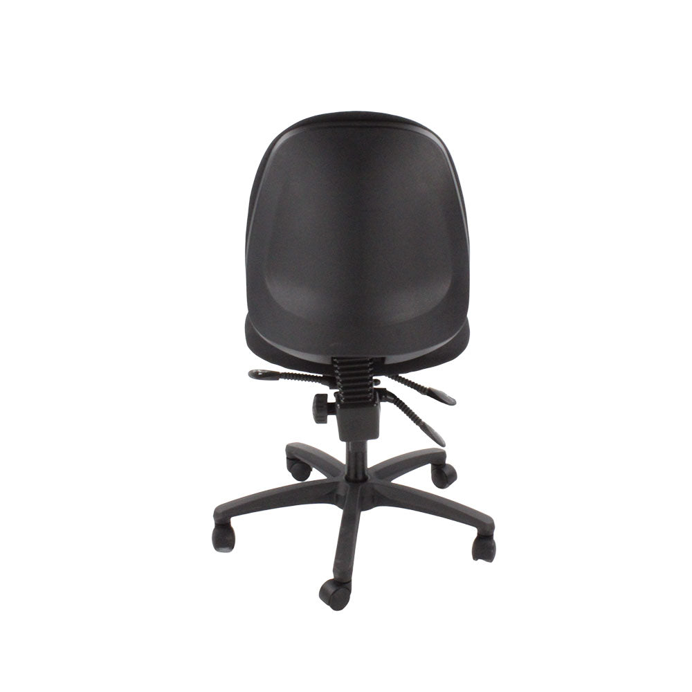 Saxen: Scoop High Operator Chair in Black Fabric Without Arms - Refurbished