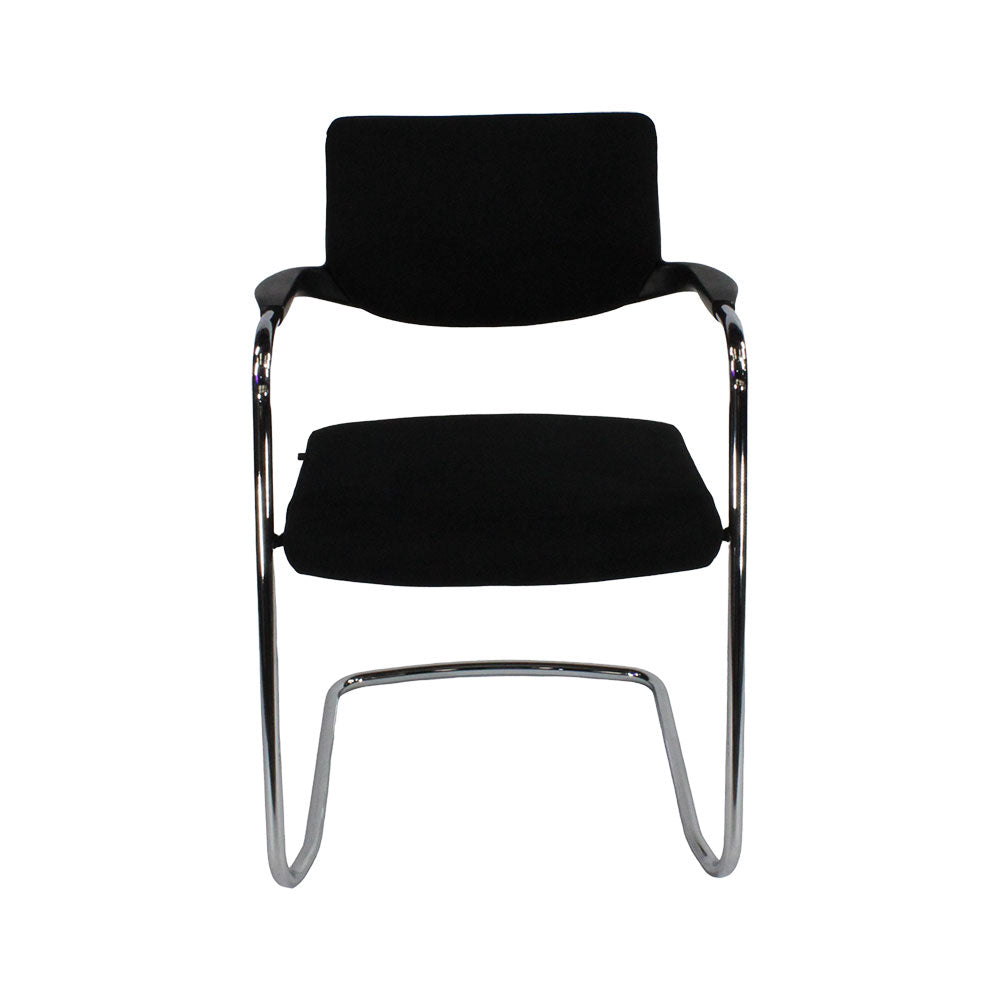 Interstuhl: 570N Cantilever Chair in Black Fabric - Refurbished