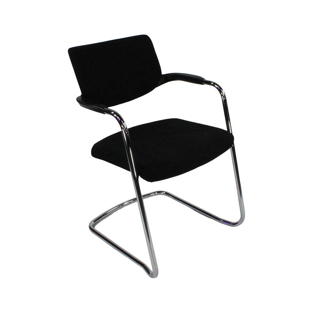 Interstuhl: 570N Cantilever Chair in Black Fabric - Refurbished