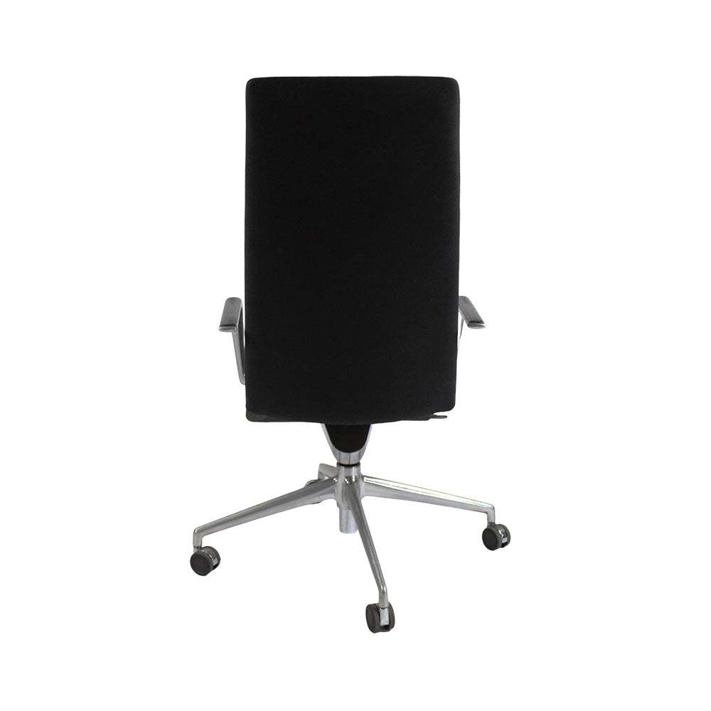 <tc>Brunner</tc>Silla de reunión Finasoft con respaldo alto en tela negra - Reacondicionada
