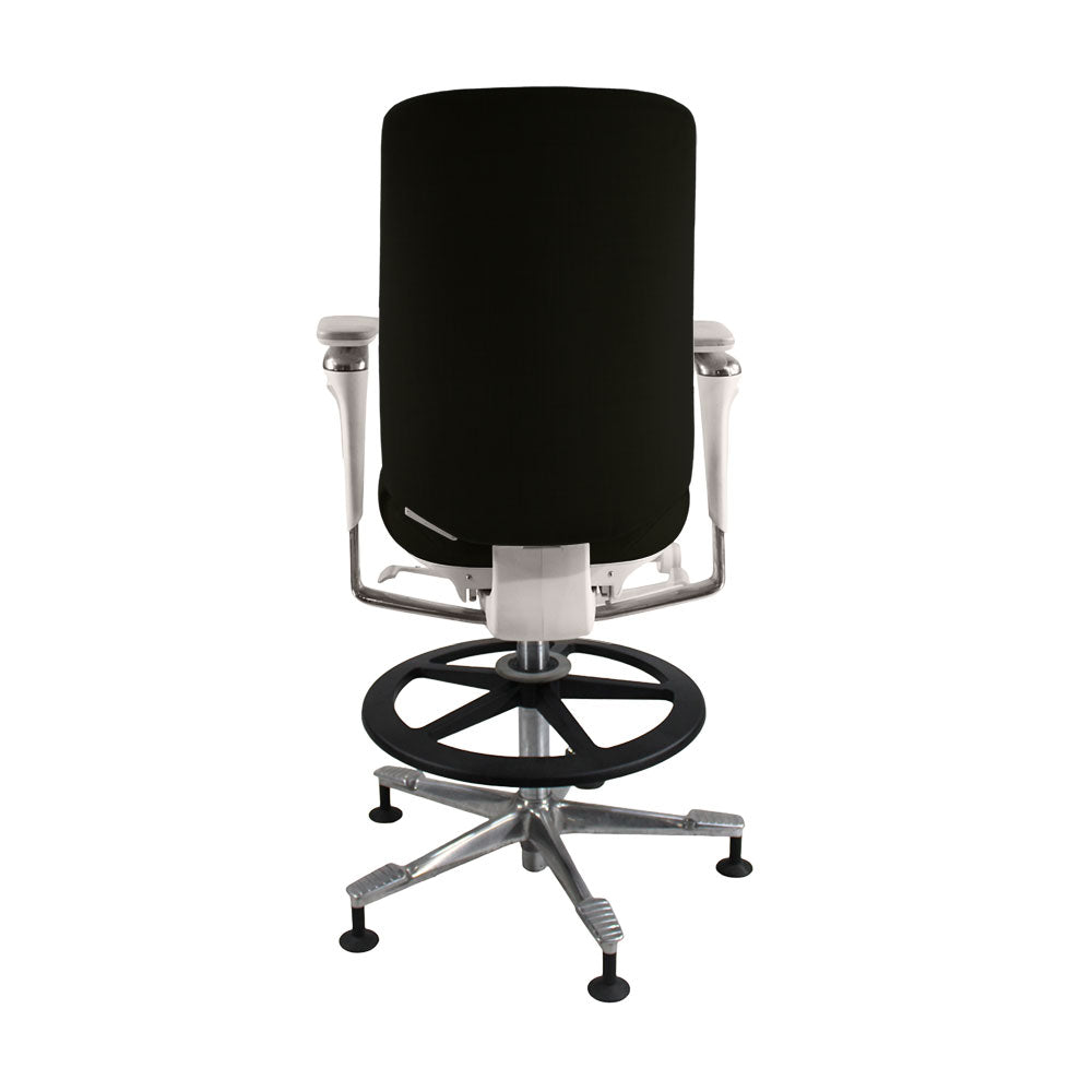 Kinnarps: Capella Draughtsman Chair in Black Fabric - Refurbished