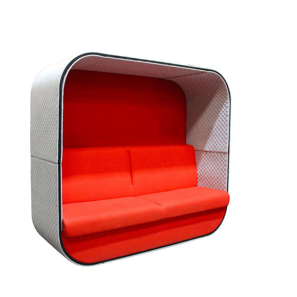 Boss Design: Cocoon COC/1 Meeting Booth in Grey/Red Fabric - Refurbished