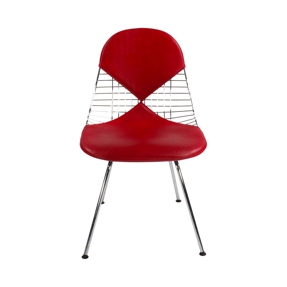 <tc>Vitra</tc>: <tc>Eames</tc> Silla de alambre en cuero rojo - Reacondicionada