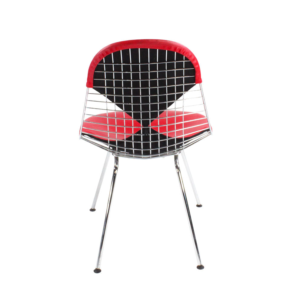 <tc>Vitra</tc>: <tc>Eames</tc> Silla de alambre en cuero rojo - Reacondicionada