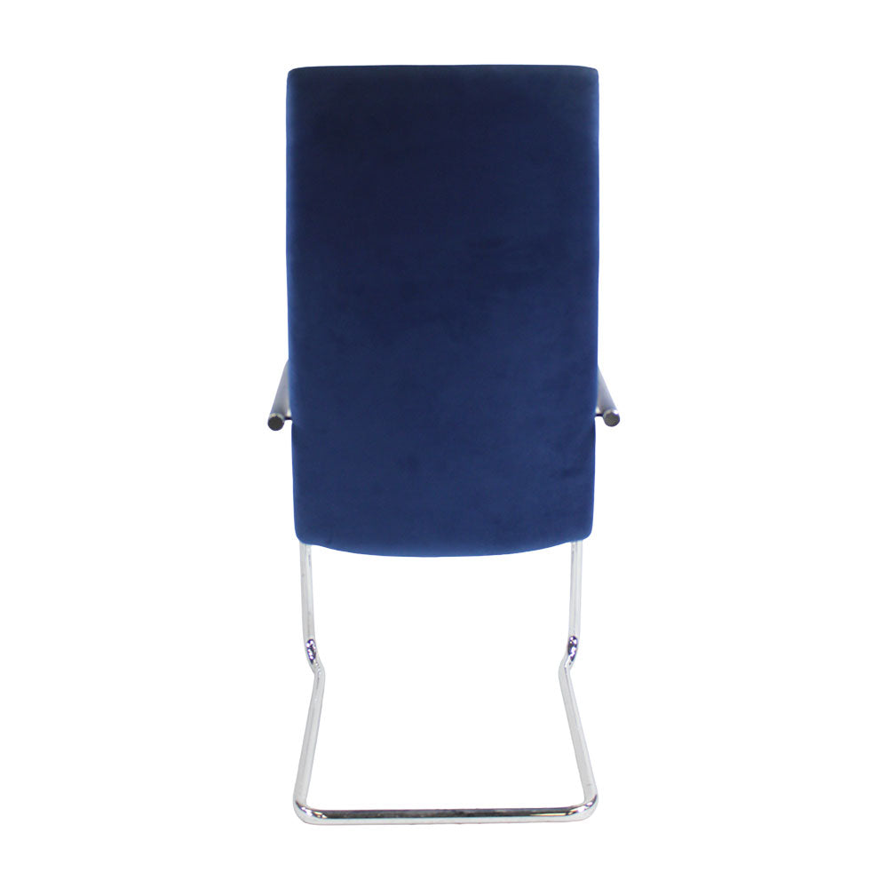 <tc>Brunner</tc>Silla de reunión Finasoft con respaldo alto en tela azul - Reacondicionada