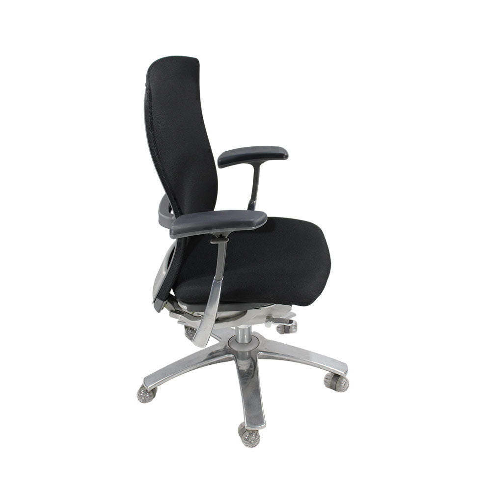 <tc>Knoll</tc>Silla de trabajo Life en tela negra - Reacondicionada