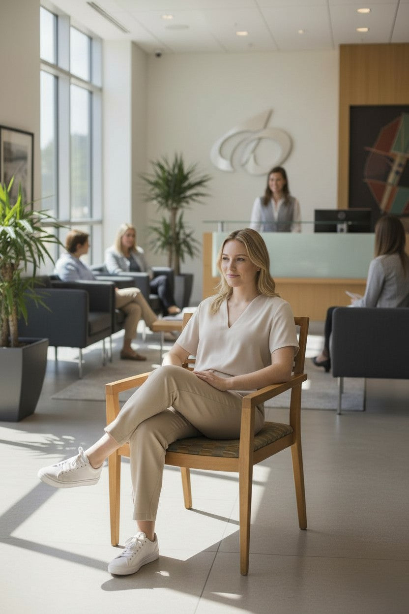 <tc>Knoll</tc> Estudio: Silla de visitas de listones de madera Aperture (reacondicionada)