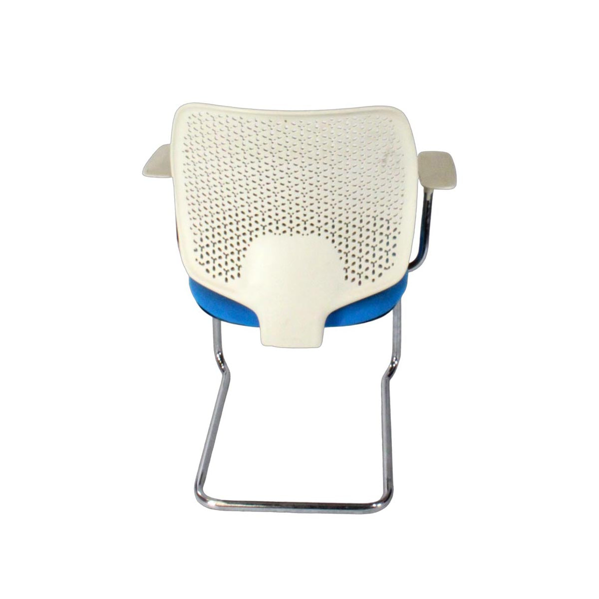 Caja naranja: <tc>Ara</tc> Silla de trabajo en blanco/azul - Reacondicionada