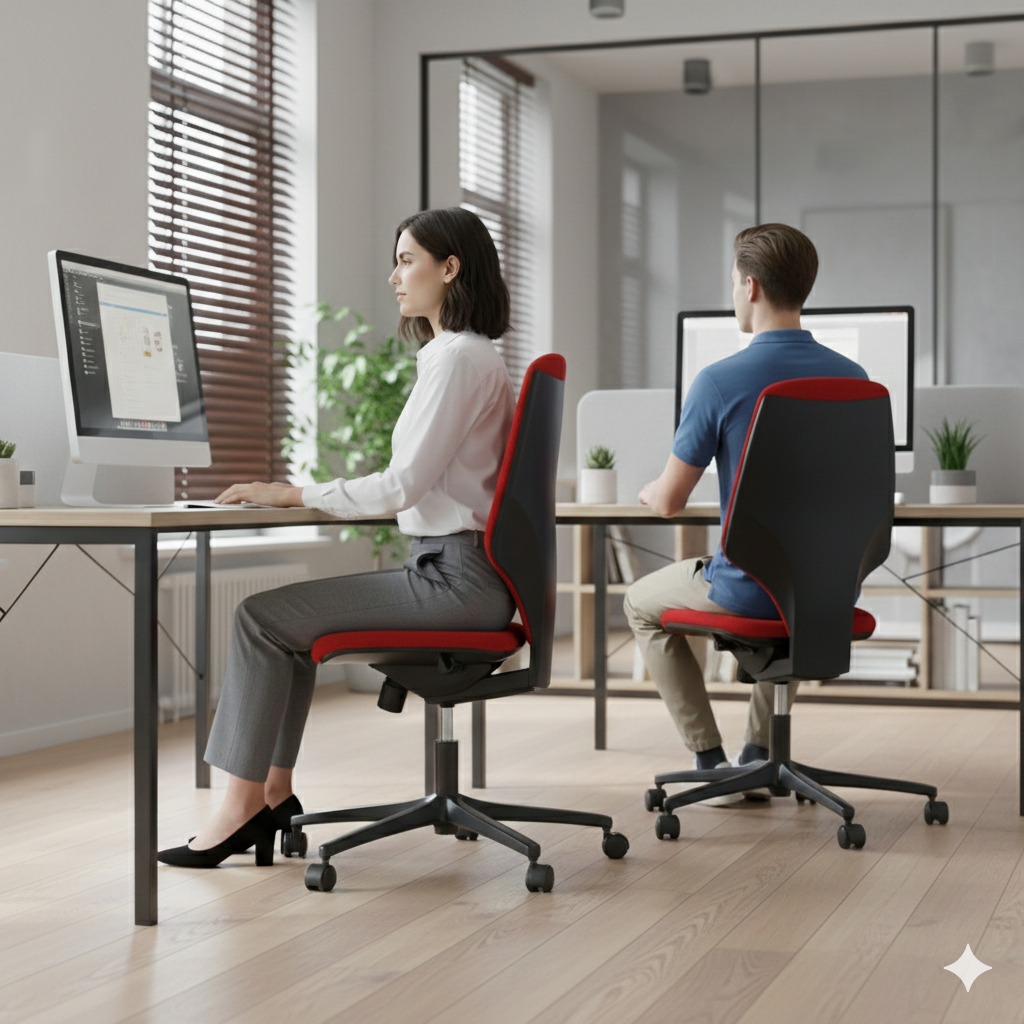 Giroflex G64 in Red With No Arms - Refurbished