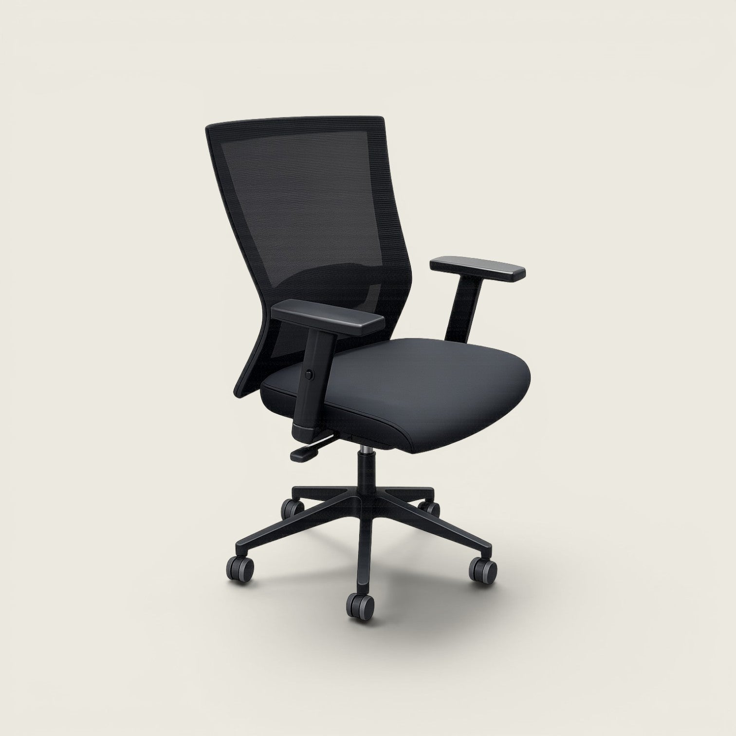 Saxen: Mesh Back Task Chair in Black Fabric - Refurbished