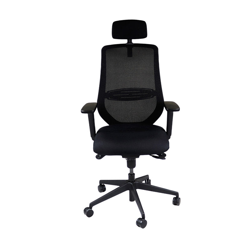 Saxen: Scudo Task Chair with Black Fabric Seat with Headrest - Refurbished