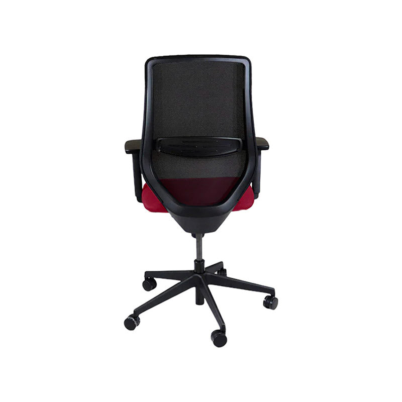 Sajón: <tc>Scudo</tc> Silla de trabajo con asiento de cuero burdeos sin reposacabezas - Reacondicionada